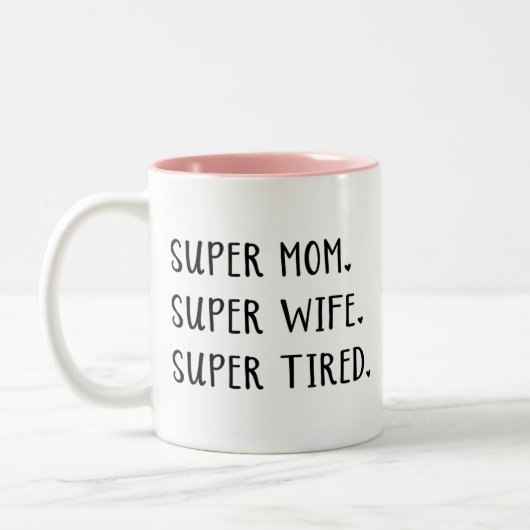 Funny Super Mama Ehefrau Kaffee Tasse (Links)