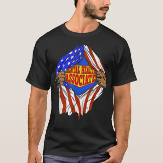 Funny Super Mental Health Associate Hero Job 1391 T-Shirt