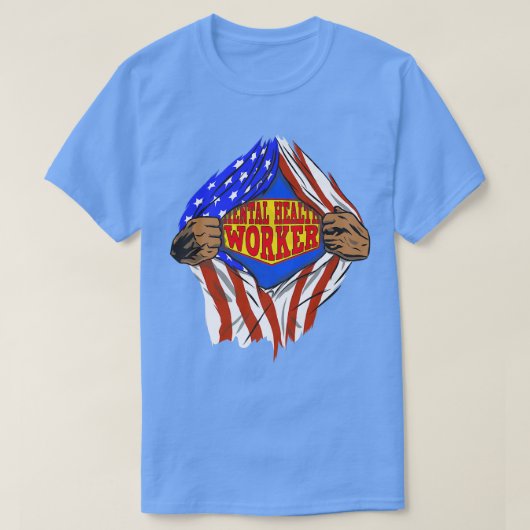 Funny Super Mental Health Worker Hero Job 1404 613 T-Shirt (Design vorne)
