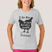 Funny Super Niedlich Crazy Chicken Lady Personalis T-Shirt (Vorderseite)