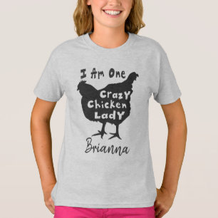 Funny Super Niedlich Crazy Chicken Lady Personalis T-Shirt