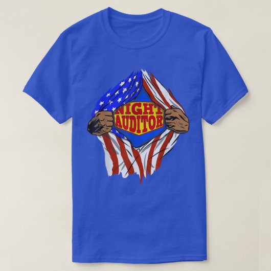 Funny Super Night Auditor Hero Job T-Shirt (Design vorne)