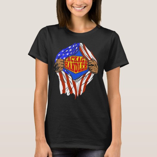 Funny Super Package Handler Hero Job T-Shirt (Vorderseite)