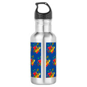 Funny Super Pickleman auf Blue Personalisiert Edelstahlflasche (Rückseite)