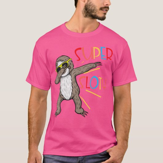 Funny Super Sloth Superhero Dabbing Dance Move Dab T-Shirt (Vorderseite)