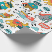 Funny Superhero Animals Pattern Geschenkpapier (Ecke)