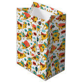 Funny Superhero Cat Mittlere Geschenktüte (Vorderseite Schrägansicht)