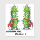 Funny Superhero Cucumber Man Aufkleber (Blatt)
