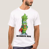 Funny Superhero Cucumber Pickle Man T-Shirt (Vorderseite)