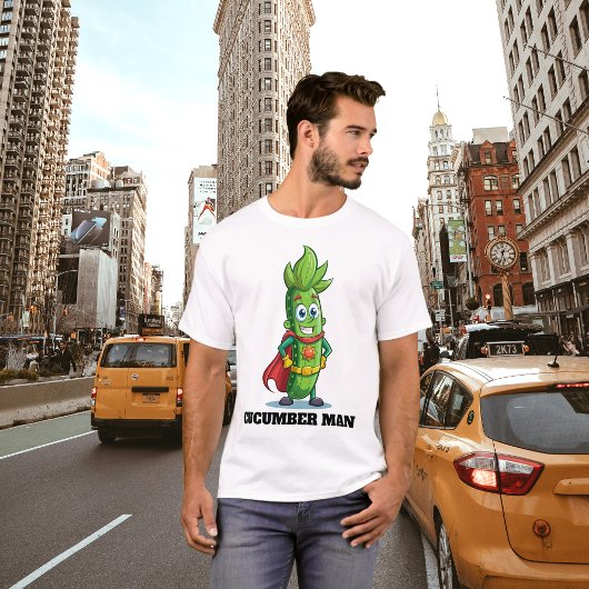 Funny Superhero Cucumber Pickle Man T-Shirt