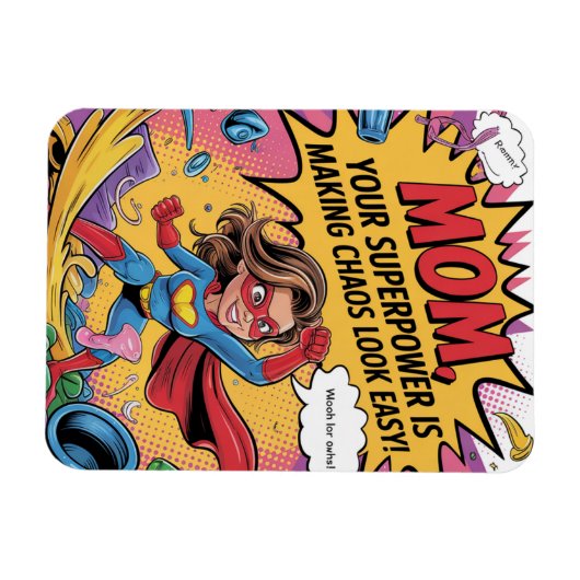 Funny Superhero Mama Muttertag Magnet (Horizontal)