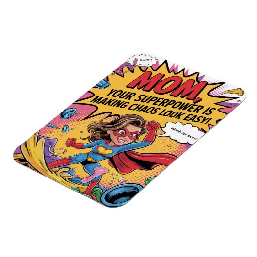 Funny Superhero Mama Muttertag Magnet (Linke Seite)