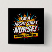 Funny Superhero Night Shift Nurse Aufwertung Button (Vorderseite)