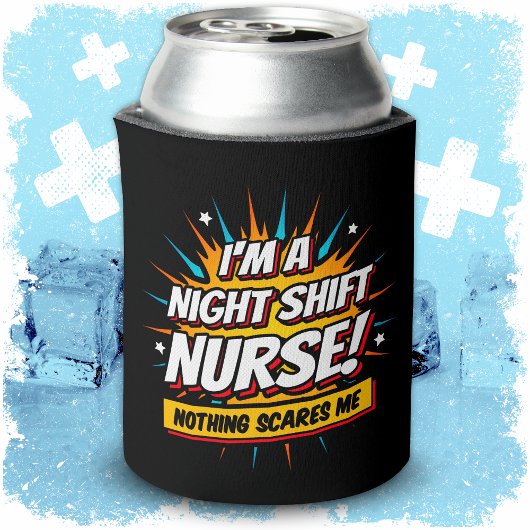 Funny Superhero Night Shift Nurse Aufwertung Dosenkühler