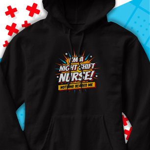 Funny Superhero Night Shift Nurse Aufwertung Hoodie