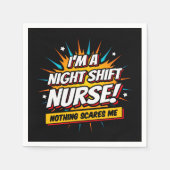 Funny Superhero Night Shift Nurse Aufwertung Serviette (Vorderseite)