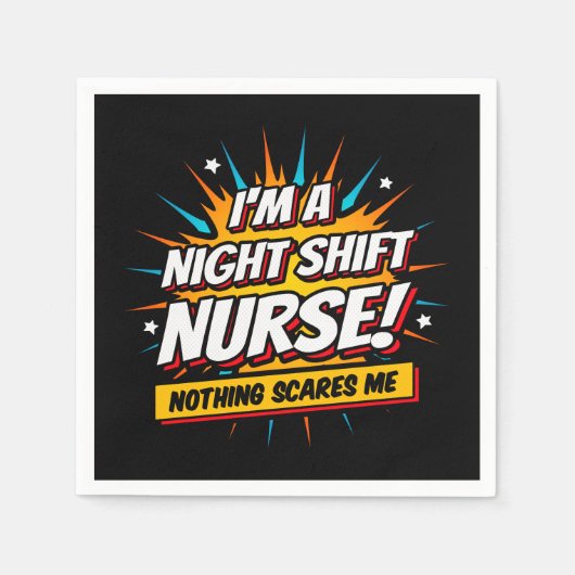 Funny Superhero Night Shift Nurse Aufwertung Serviette (Vorderseite)