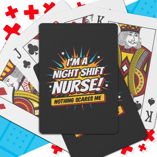 Funny Superhero Night Shift Nurse Aufwertung Spielkarten