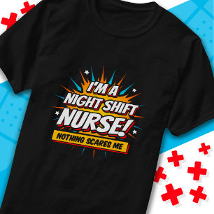 Funny Superhero Night Shift Nurse Aufwertung T-Shirt