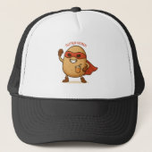 Funny Superhero Potato Cartoon Foam Trucker hat Truckerkappe (Vorderseite)