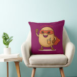 Funny Superhero Potato Cartoon Graphic Throw Pillo Kissen<br><div class="desc">Add a fun and playful accent to your living space with this superhero potato cartoon throw pillow. Featuring a cheerful masked potato character in a heroic pose, this design brings personality, humor, and charm to any couch, chair, or bed. Crafted from soft, wrinkle-free Simplex knit fabric, this 20" x 20"...</div>
