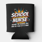 Funny Superhero School Nurse Apprecision Dosenkühler (Rückseite)