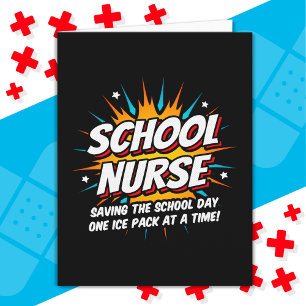 Funny Superhero School Nurse Apprecision Karte