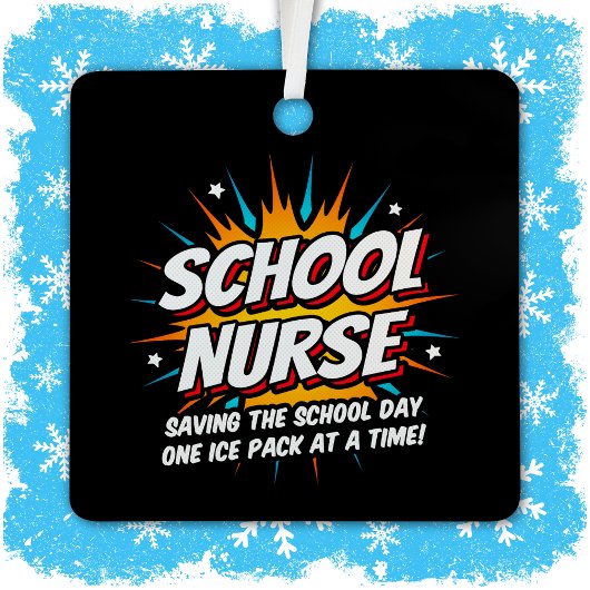 Funny Superhero School Nurse Apprecision Ornament Aus Metall