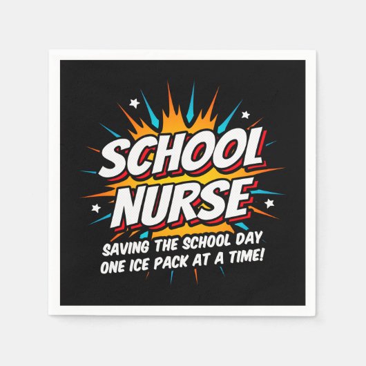 Funny Superhero School Nurse Apprecision Serviette (Vorderseite)
