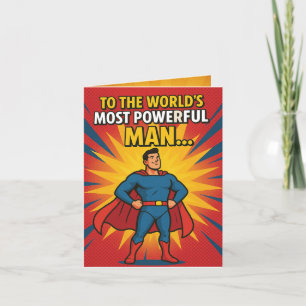 Funny Superhero Vater Comic Vatertag Card Dankeskarte