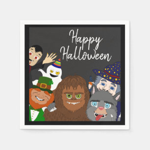 Funny Supernatural Happy Halloween Costume Party Serviette