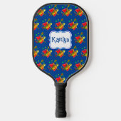 Funny SuperPickleman auf Blue Personalisiert Pickleball Schläger (Vorderseite)