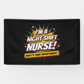 Funny Superpower Night Shift Nurse Aufwertung Banner (Horizontal)
