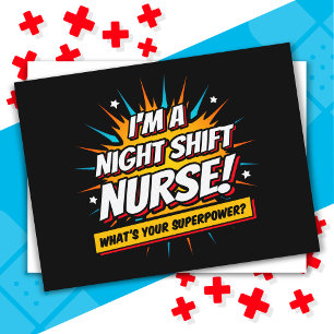 Funny Superpower Night Shift Nurse Aufwertung Postkarte