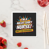 Funny Superpower Night Shift Nurse Aufwertung Serviette (Beispiel)