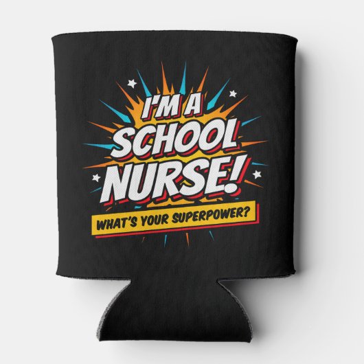 Funny Superpower School Nurse Aufwertung Dosenkühler (Rückseite)
