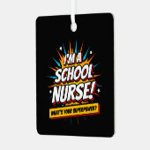 Funny Superpower School Nurse Aufwertung Ornament Aus Metall (Vorderseite links)