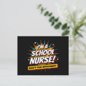 Funny Superpower School Nurse Aufwertung Postkarte (Stehend Vorderseite)