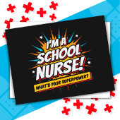 Funny Superpower School Nurse Aufwertung Postkarte
