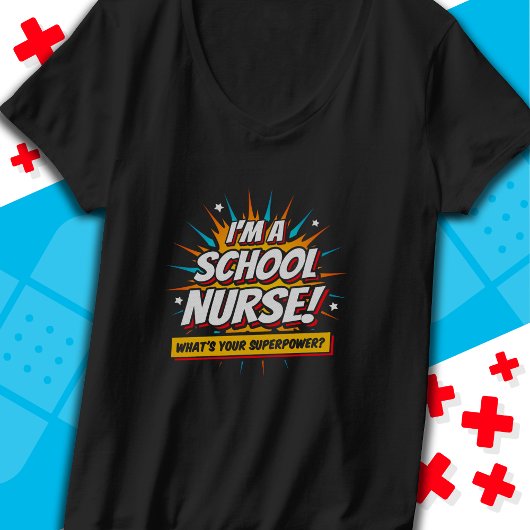 Funny Superpower School Nurse Aufwertung T-Shirt