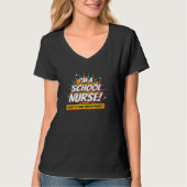 Funny Superpower School Nurse Aufwertung T-Shirt (Vorderseite)
