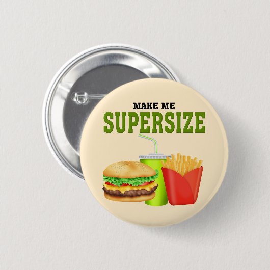 Funny Supersize Button (Vorne & Hinten)