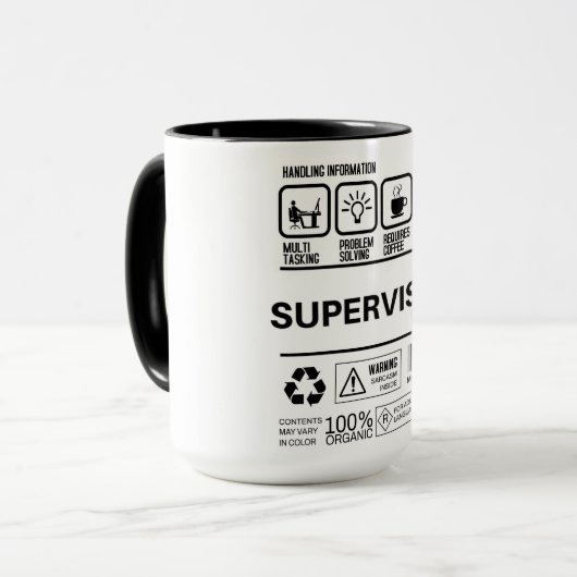 Funny Supervisor-Informationen Tasse (Vorderseite Links)