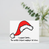 Funny Support Santa Feiertagspostkarte (Stehend Vorderseite)