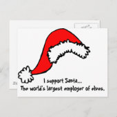 Funny Support Santa Feiertagspostkarte (Vorne/Hinten)