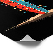 Funny Surf Christmas Lights Lover Surfboard Surfin Poster (Ecke)