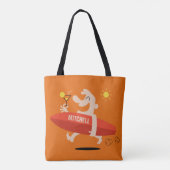 Funny Surfen mit Cocktail individuelle Name Tasche (Rückseite)