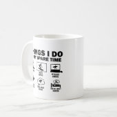 Funny Surfer Dinge, die ich in meiner Freizeit sur Kaffeetasse (Vorderseite Links)