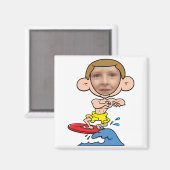 Funny Surfer Foto Face Template Magnet (Vorderseite/Rückseite)