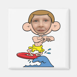 Funny Surfer Foto Face Template Magnet